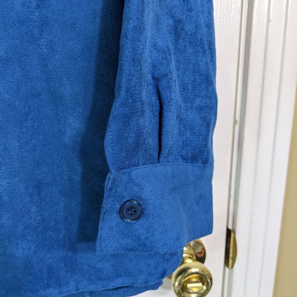 Draper's & Damon's Blue Microsuede Button Up Round Hem Shacket - size 1X NWOT - Picture 7 of 14